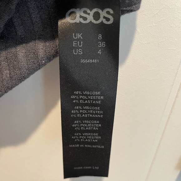 ASOS Ribbed Off Shoulder Top in Charcoal Grey - Picture 6 of 6